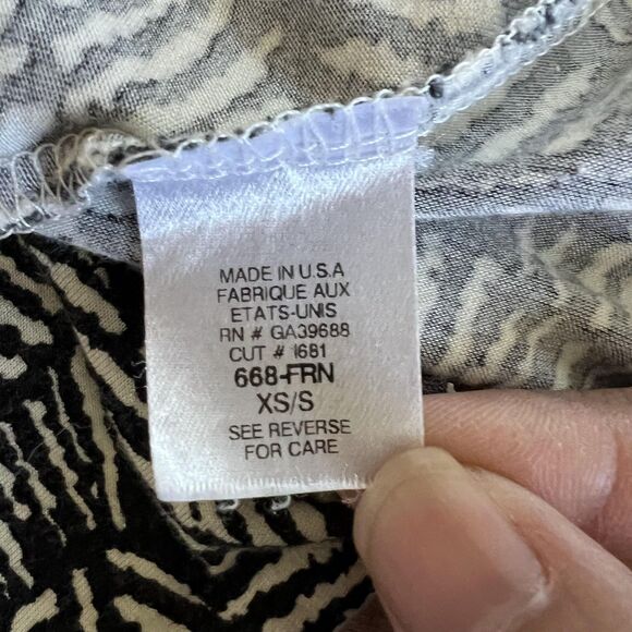 Hourglass Lilly Dress Womens XS/S Leaf Print Long Sleeve Midi Rayon Made in USA - Picture 8 of 12